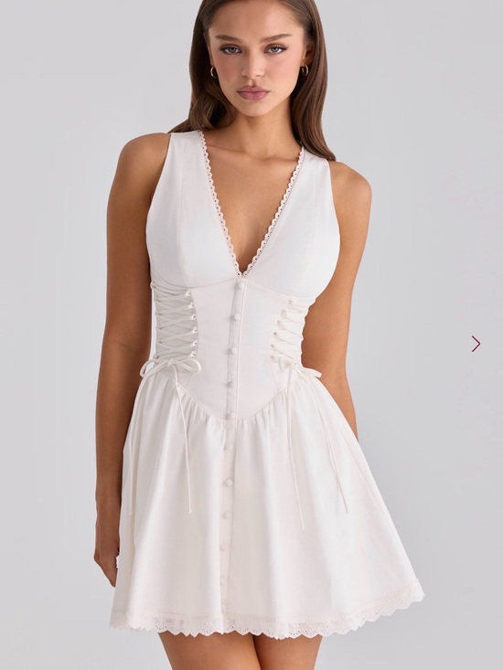 House of CB Dresses & Skirts - House of CB Rosalina White Lace-Trim Corset Mini Dress